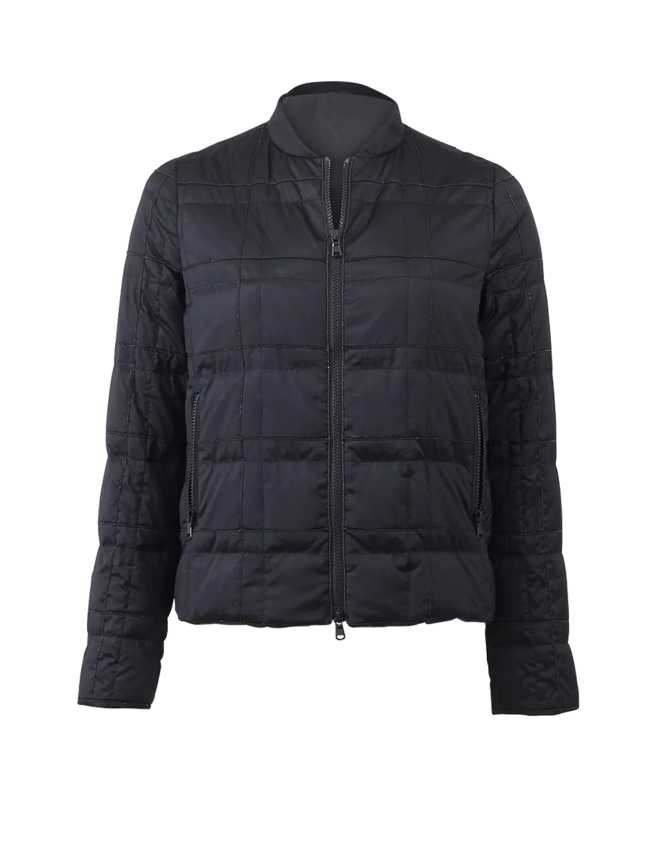 Windowpane Puffer Jacket