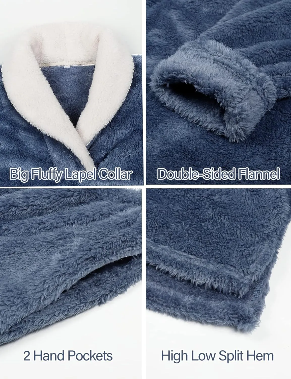 Women's Fluffy Pajamas Sets Fleece Loungewear Sleepwear Long Sleeve Pullover and Pants Set