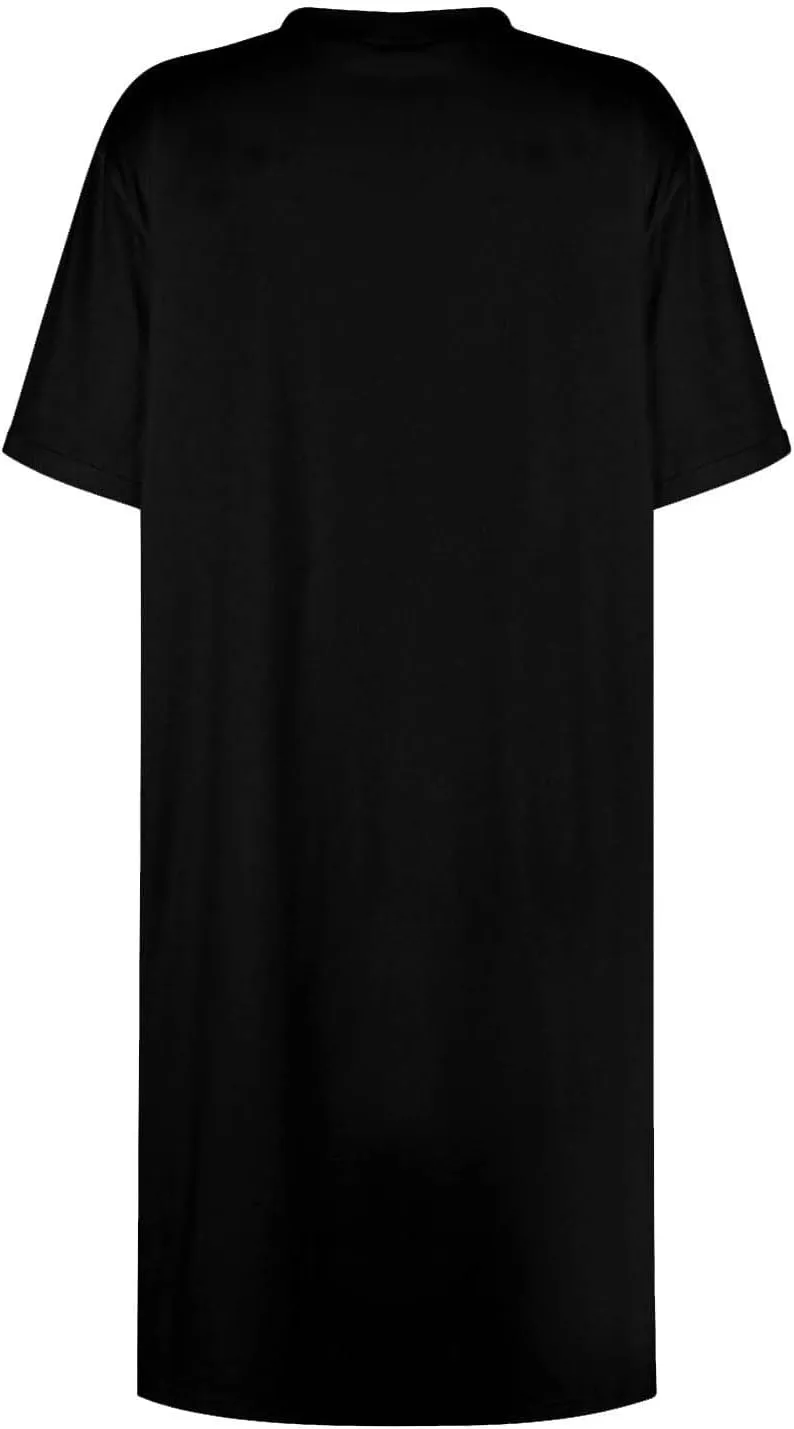 Women's Sun Dresses 2025 Vacation Summer Casual Loose Trendy Short Sleeve Round Neck Solid Color Dress, S-2XL