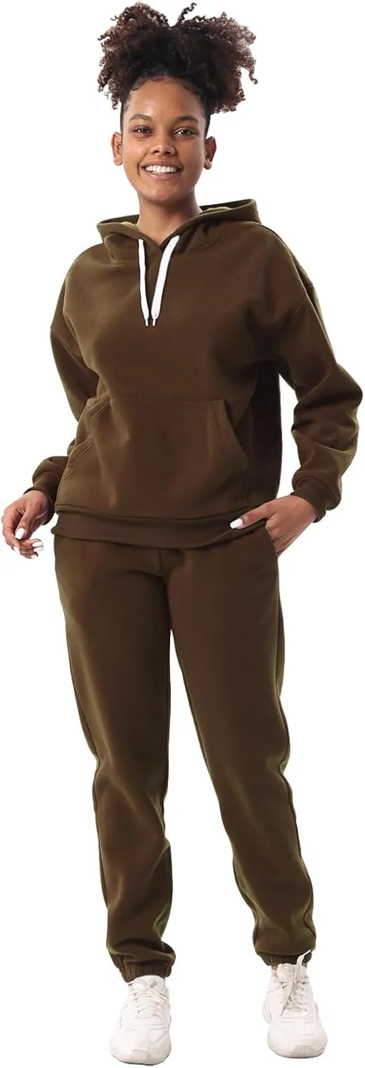 Yasumond Women's Two Piece Outfits Sweatsuit Set Jogging Track Suits Zipper Hoodies & Sweatpants