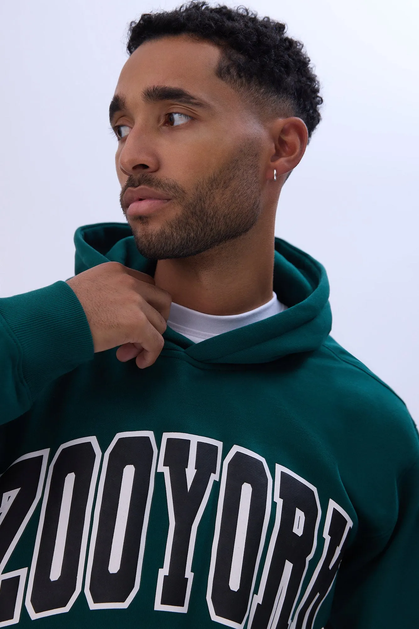 Zoo York Mens Varsity Puff Logo Hoodie