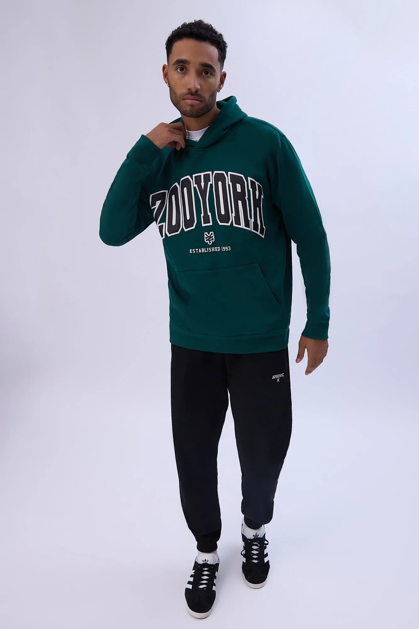 Zoo York Mens Varsity Puff Logo Hoodie
