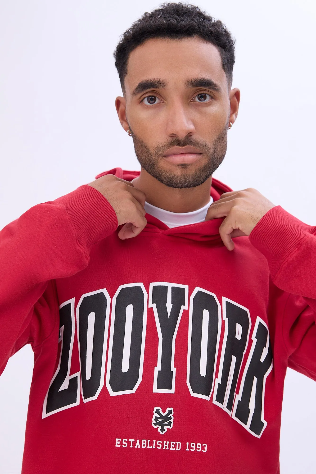 Zoo York Mens Varsity Puff Logo Hoodie