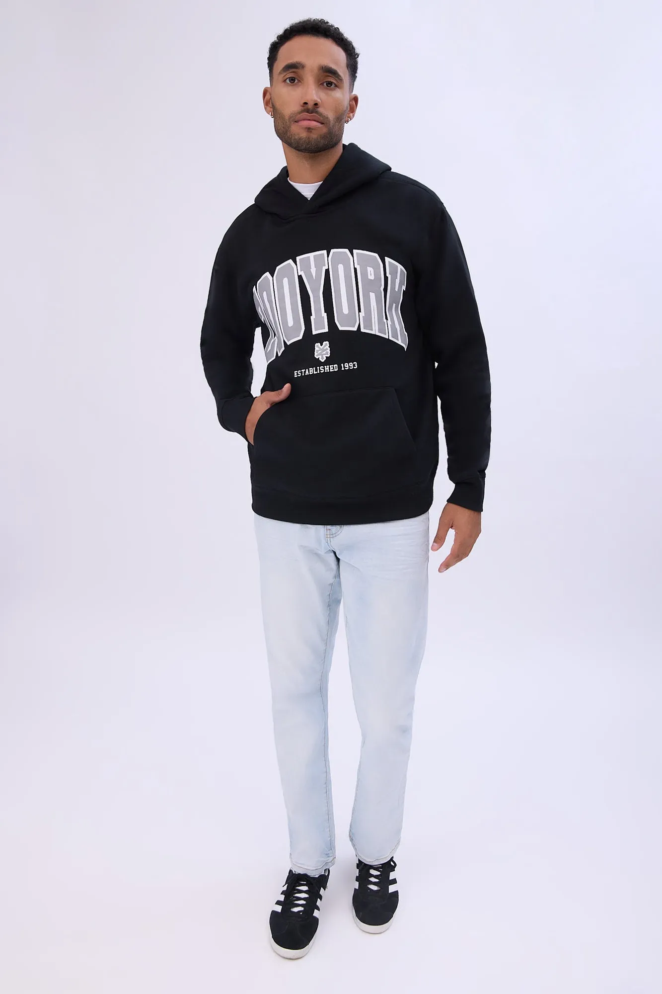Zoo York Mens Varsity Puff Logo Hoodie