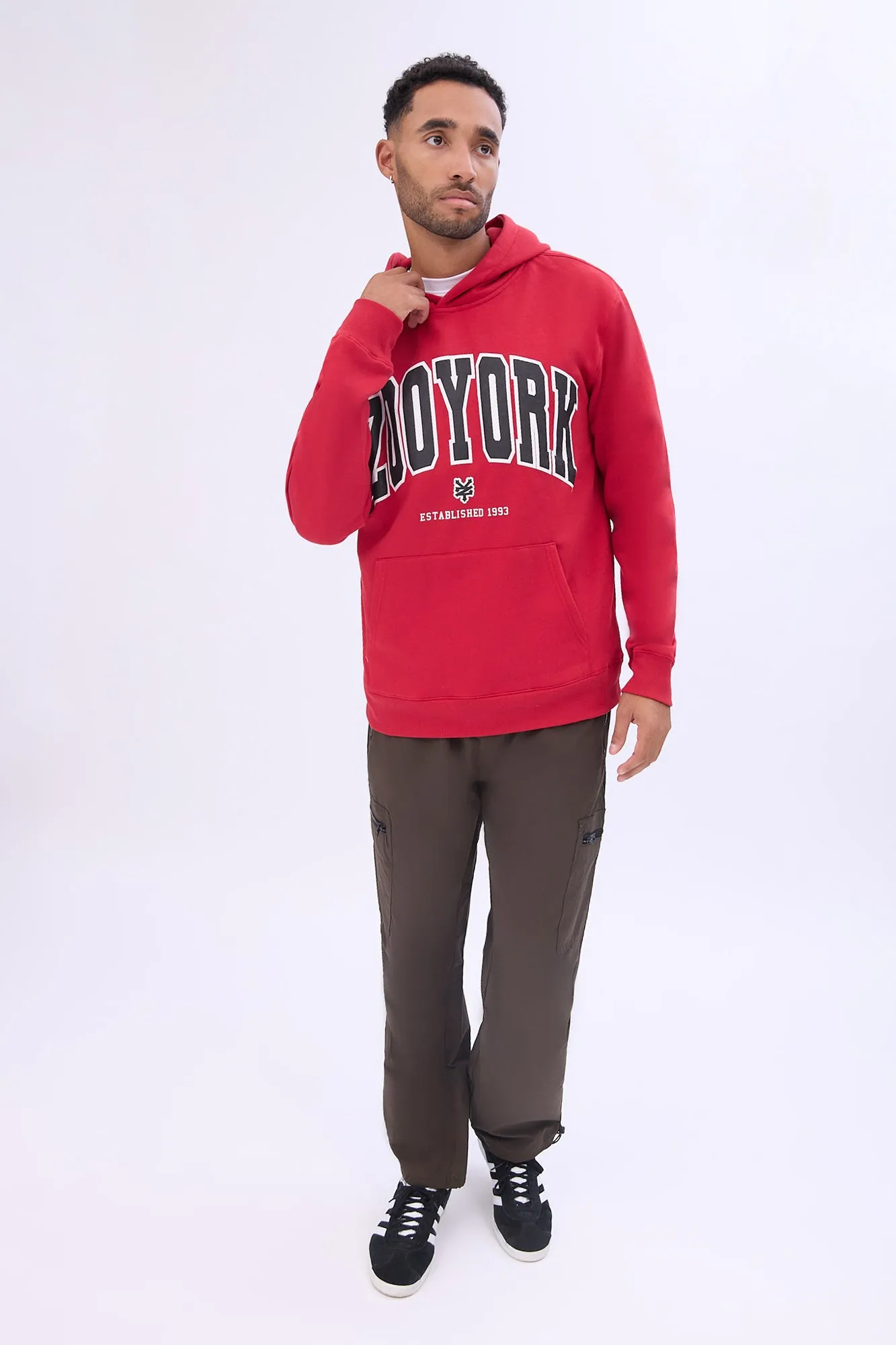 Zoo York Mens Varsity Puff Logo Hoodie